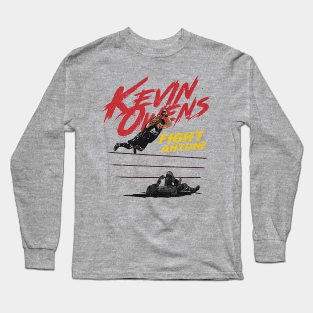 Kevin Owens Frog Splash Long Sleeve T-Shirt by MunMun_Design